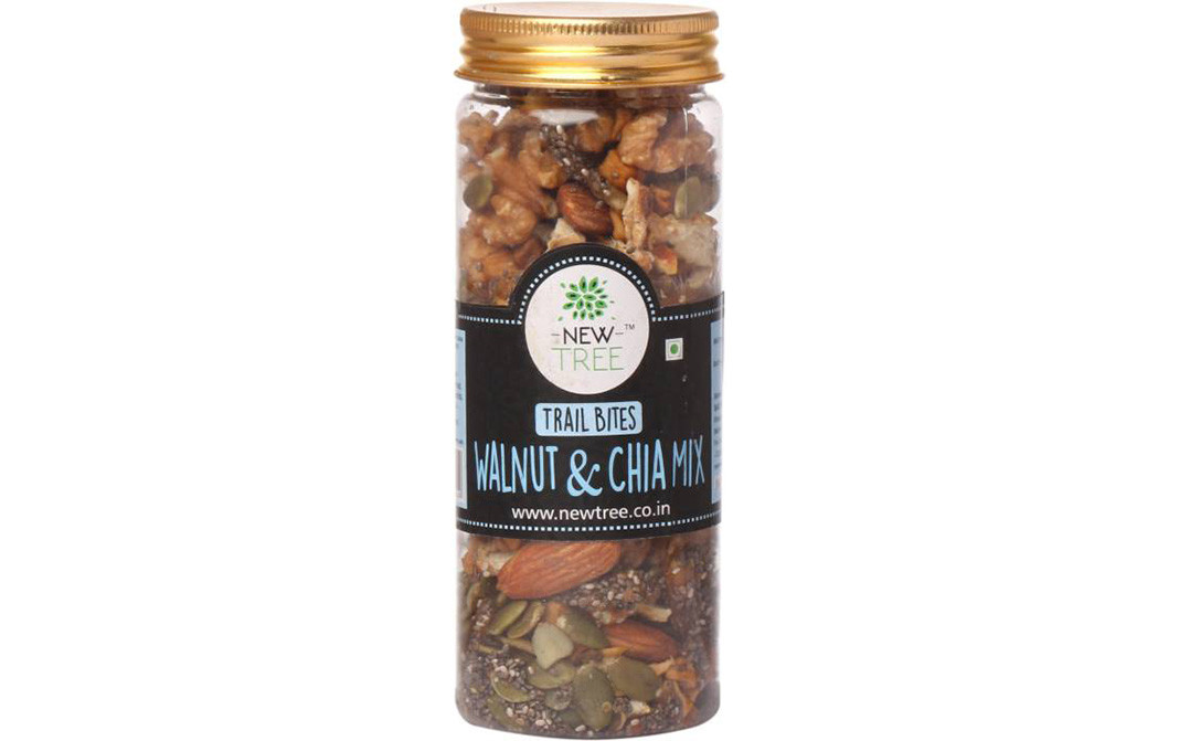 New Tree Trail Bites Walnut & Chia Mix    Jar  170 grams
